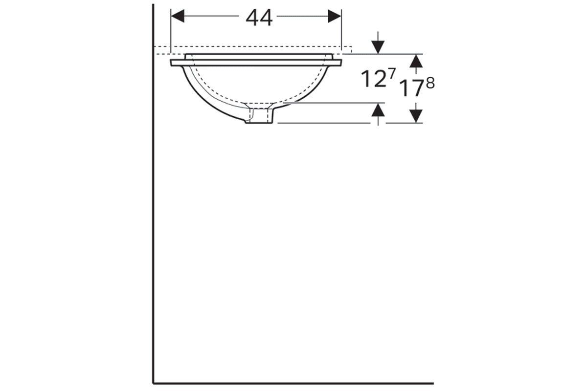 технічна схема Вбудована раковина Geberit VariForm 500.761.01.2