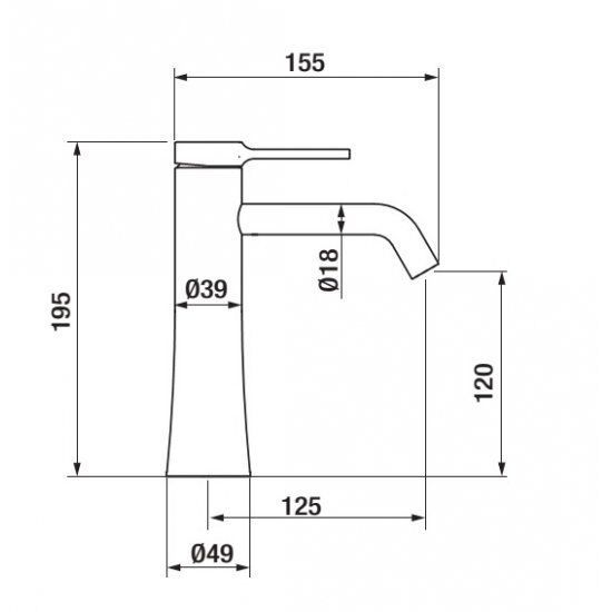 креслення Змішувач для раковини GRB Time XL Female 47543470