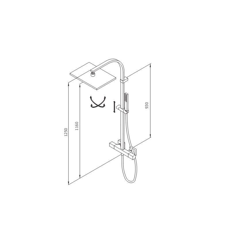 креслення Душова система прихованого монтажу GRB Kala 07060005