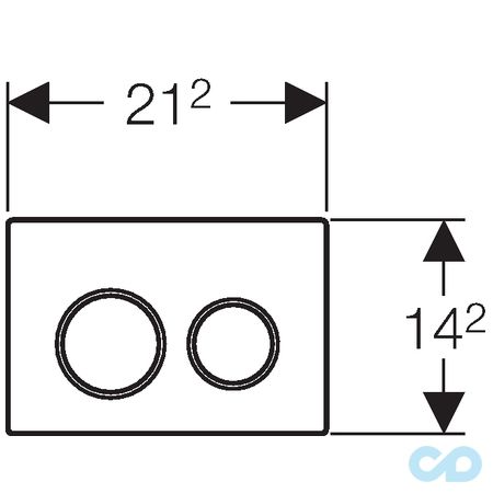 креслення змивному клавіша Geberit Omega20 115.085.KN.1
