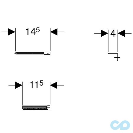 креслення подовжувач комплект для змивних клавіш Geberit 240.058.00.1