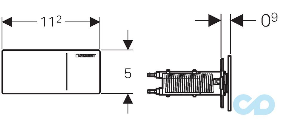 креслення Дистанційна клавіша змиву Geberit Sigma70 115.630.SJ.1