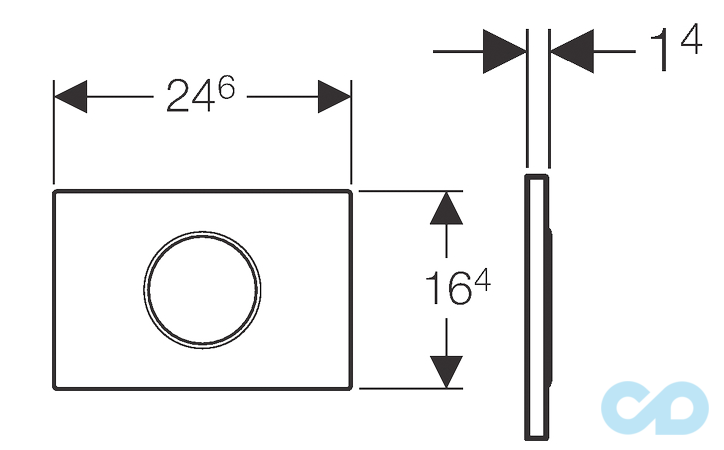 креслення Клавіша змиву Geberit Sigma10 115.907.KL.1