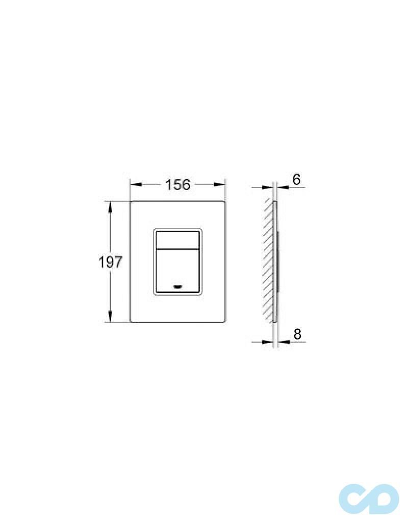 технічна схема Кнопка змиву Grohe Skate Cosmopolitan 38845MF0