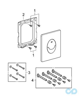 креслення Кнопка змиву Grohe Skate Air 38505000