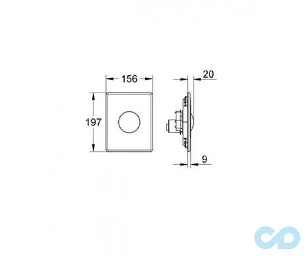 креслення Кнопка змиву Grohe Skate 38672SD0 