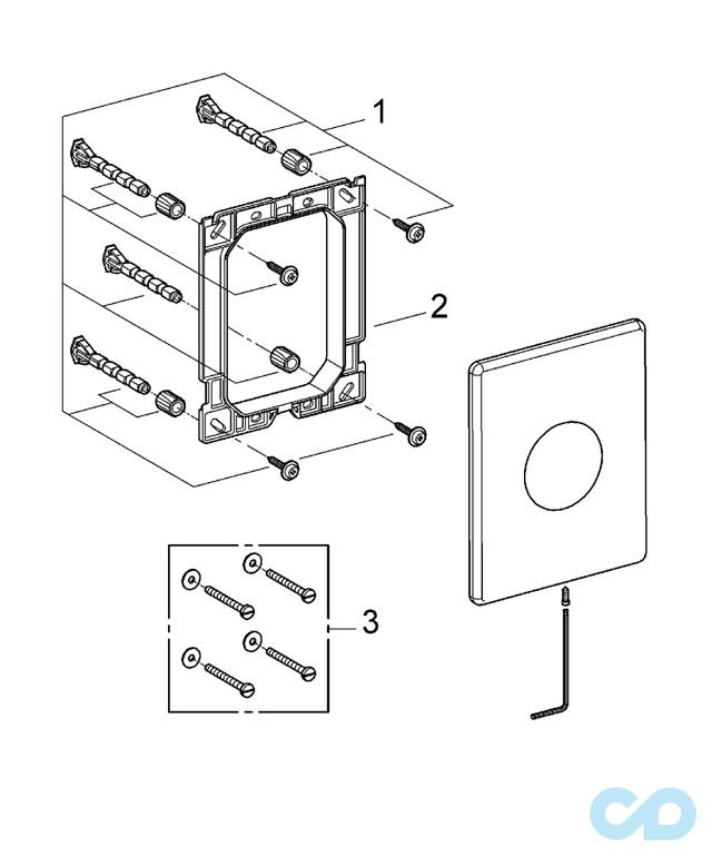 технічна схема Кнопка змиву Grohe Skate 38672SD0 