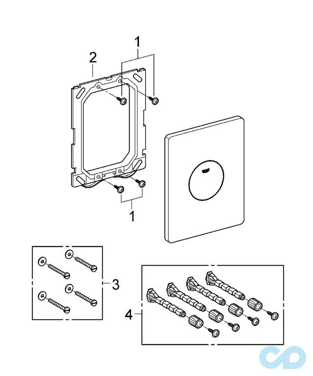 технічна схема Клавіша змиву Grohe Skate 37547000