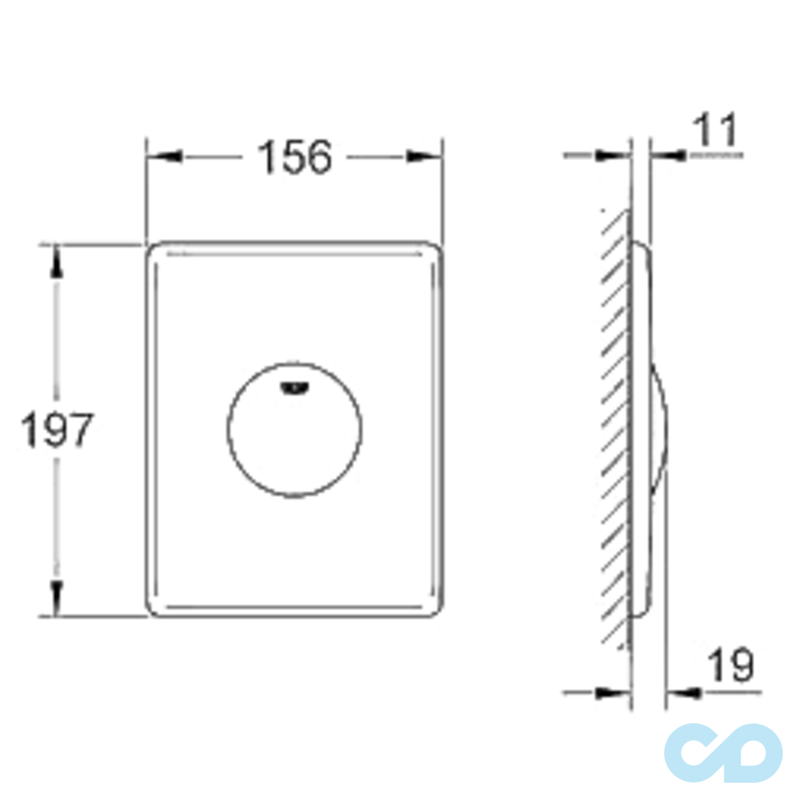 технічна схема Клавіша змиву Grohe Skate 37547P00