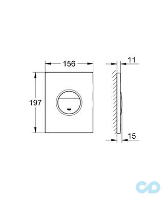 технічна схема Кнопка змиву Grohe Nova Cosmopolitan 38847LS0