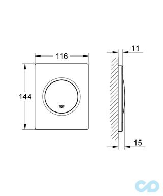 технічна схема Кнопка змиву Grohe Nova Cosmopolitan 38804SH0