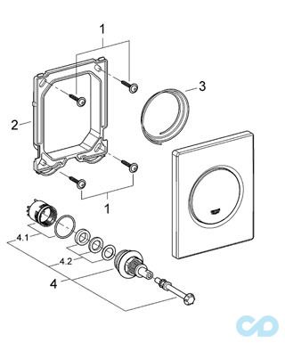 креслення Кнопка змиву Grohe Nova Cosmopolitan 38804P00