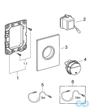 креслення Кнопка змиву Grohe Nova Cosmopolitan 38809000