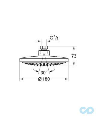 креслення Верхній душ Grohe Euphoria Cosmopolitan 180 27491000
