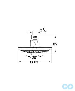 креслення Верхній душ Grohe Euphoria Cosmopolitan 160 28232000