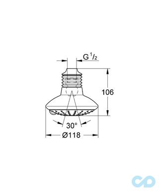 технічна схема Верхній душ Grohe Euphoria 27234000