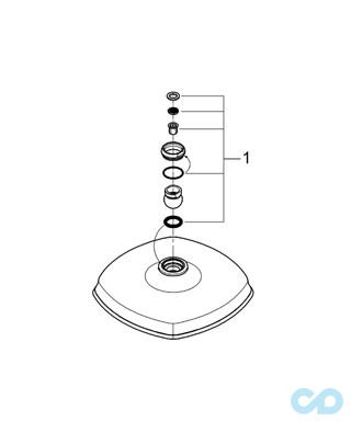 креслення Верхній душ Grohe Grandera 210 27974000
