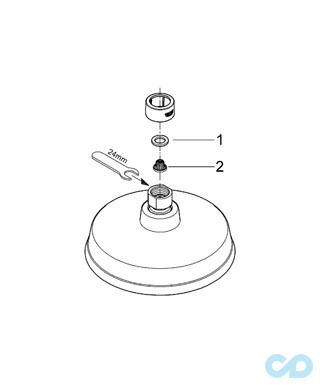 креслення Верхній душ Grohe Rainshower® Rustic 160 27128000