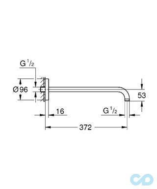 креслення Тримач верхнього душа Grohe Rainshower 28982000