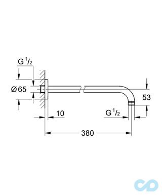 креслення Тримач верхнього душа Grohe Rainshower 28361000