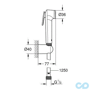 чертеж Гигиенический душ Grohe Tempesta-F 27812IL1