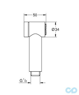 креслення Гігієнічний душ Grohe Sena Trigger Spray 35 26328000