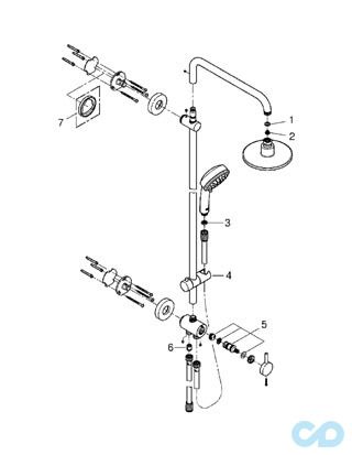 технічна схема Душова система Grohe New Tempesta Cosmopolitan 160 26225000