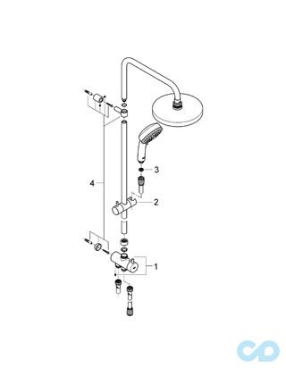 креслення Душова система Grohe New Tempesta Cosmopolitan System 200 27394000