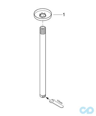 технічна схема Душовий кронштейн Grohe Rainshower 28497000