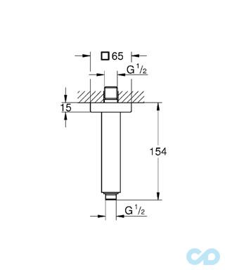 креслення Душовий кронштейн Grohe Rainshower 27711000