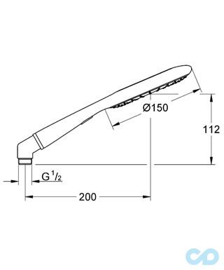чертеж Ручной душ Grohe Rainshower Icon 150 27443000