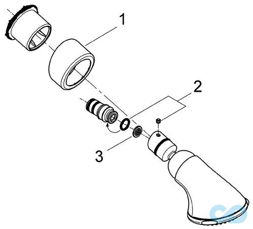 технічна схема Верхній душ Grohe Movario 100 Five 28513000