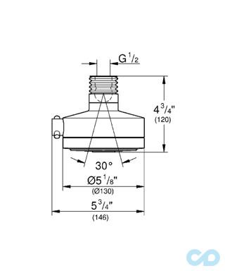 креслення Верхній душ Grohe Relexa Deluxe 130 27530000