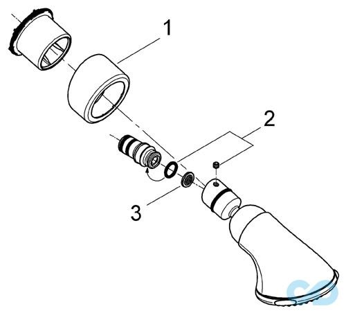технічна схема Верхній душ Grohe Relexa 27065000