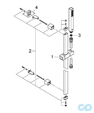 технічна схема Душовий гарнітур Grohe Euphoria Cube 27700000