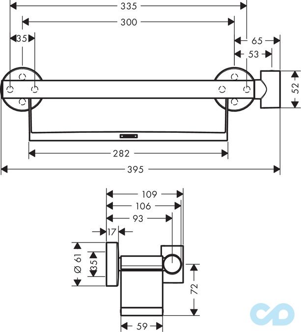 креслення Душовий кронштейн Hansgrohe Comfort 26328400