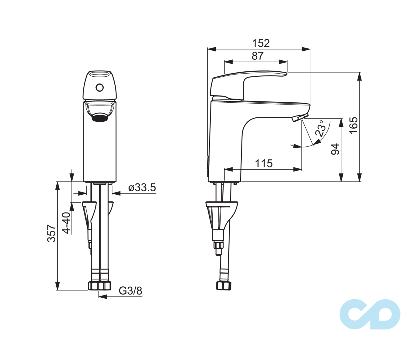 розмір змішувач для раковини oras safira xl 1011f