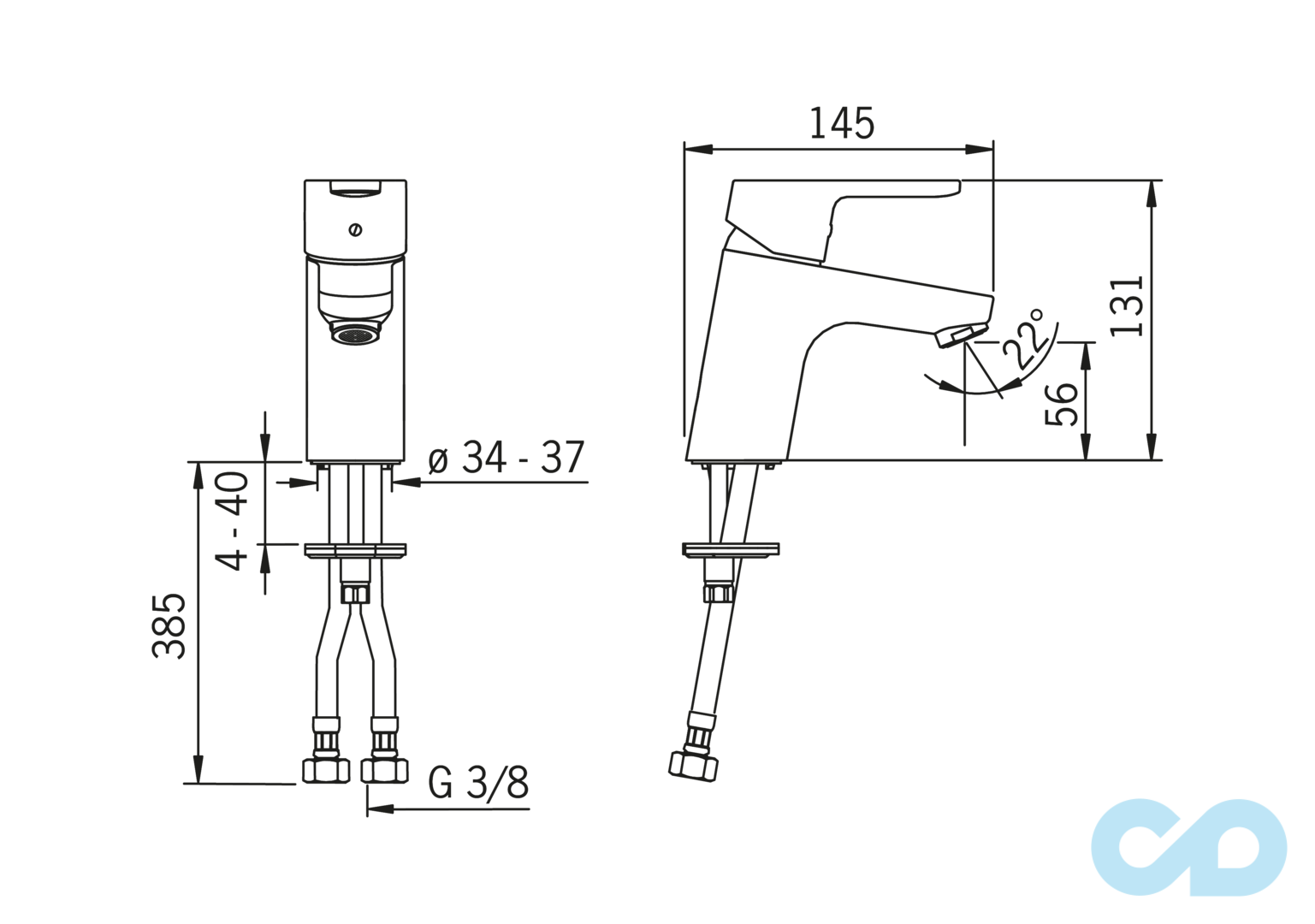 размер смеситель для раковины oras aquita 2910f