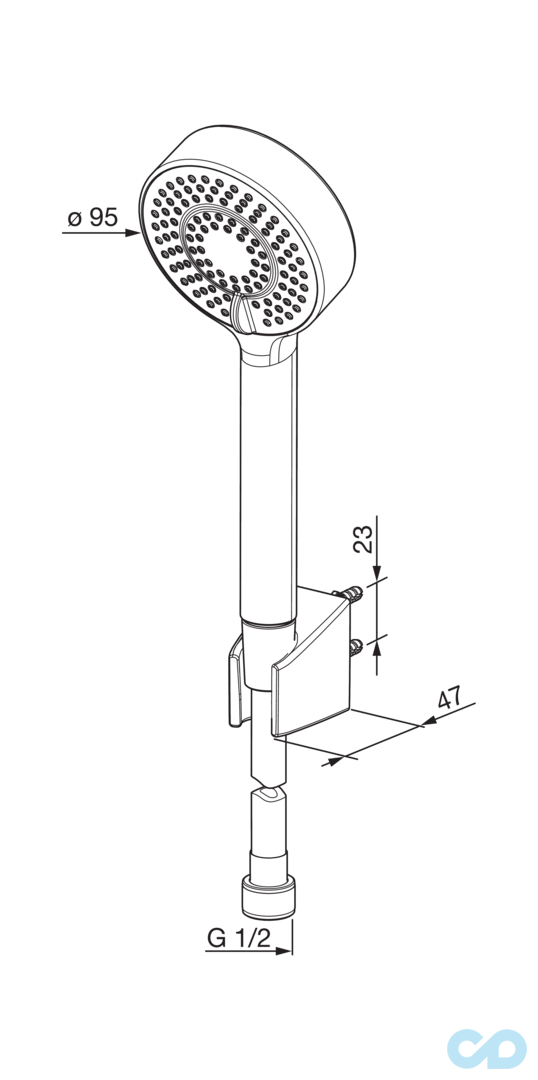 техническая схема Душевой гарнитур Oras Apollo 534