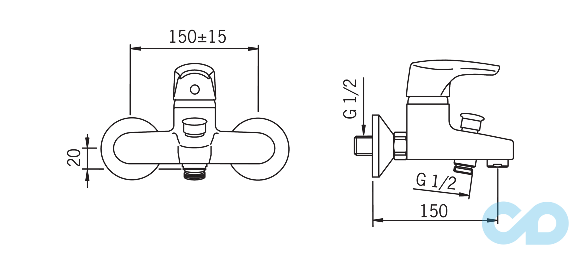 розмір змішувач для ванни і душа oras saga 1940y