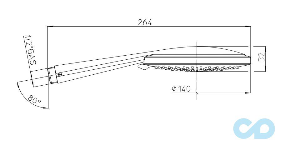 креслення Ручний душ Bossini Mixa B00168000030005