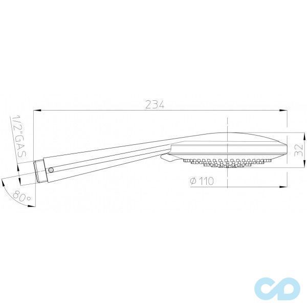 креслення Ручний душ Bossini Mixa B00169000030005
