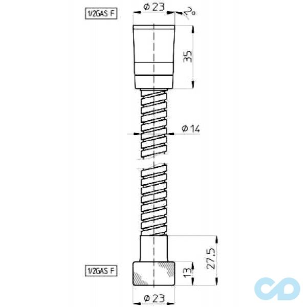 креслення Душовий шланг Bossini A00048C00030001