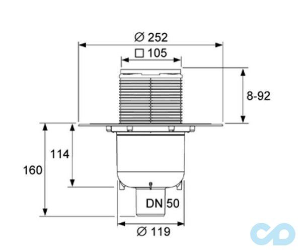 креслення Дренажний трап TECEdrainpoint S 130 3601300