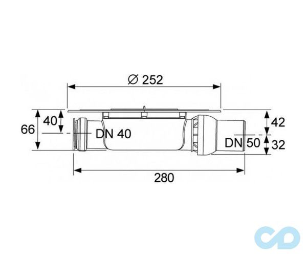 креслення Дренажний трап TECEdrainpoint S 3601400