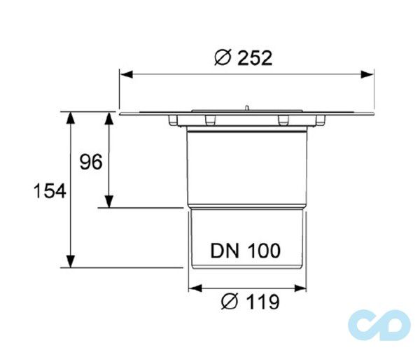 креслення Дренажний трап TECEdrainpoint S 3607600