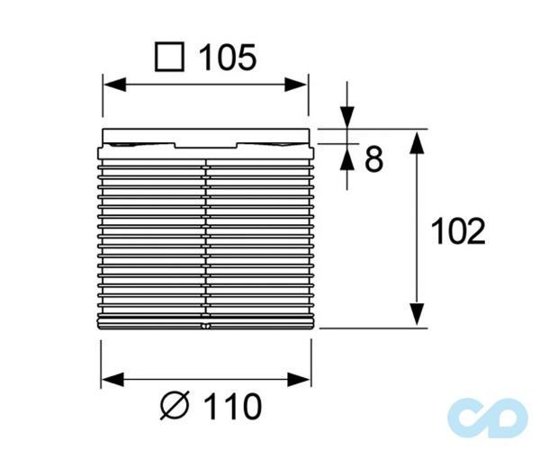 креслення Декоративна решітка для трапа TECEdrainpoint S 3660001