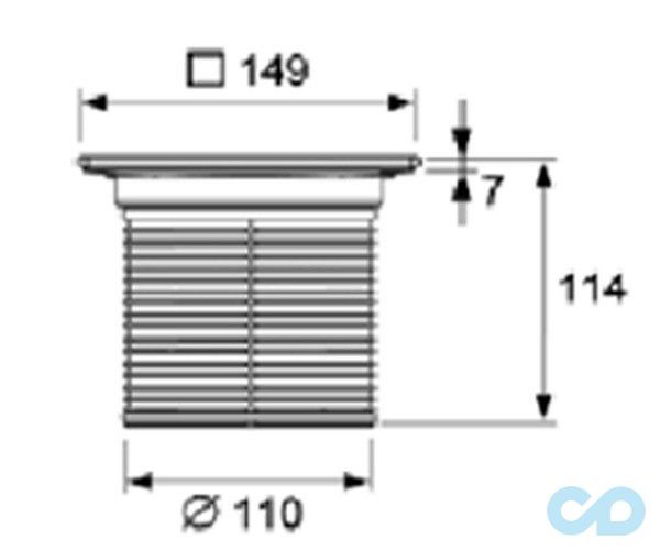 креслення Декоративна решітка для трапа TECEdrainpoint S 3660004