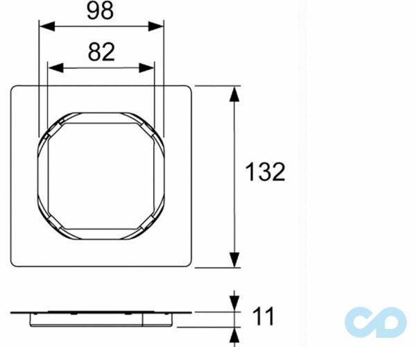 креслення Декоративна решітка для трапа TECEdrainpoint S 3660016