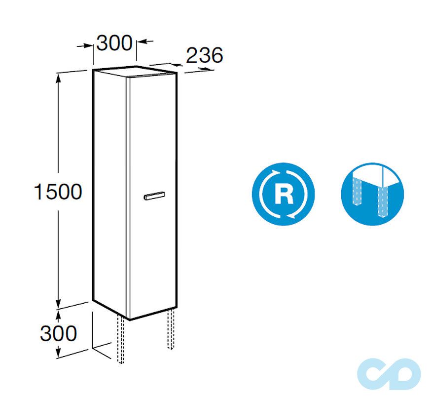 креслення Пенал Roca Victoria A856577201